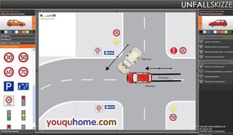 在线绘制交通意外事故示意图-accident sketch