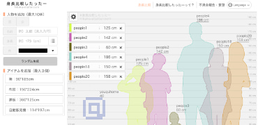 在线身高对比示意图-Hikaku Sitatter