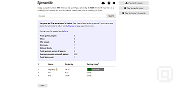 比Wordle更硬核的猜词游戏-Semantle