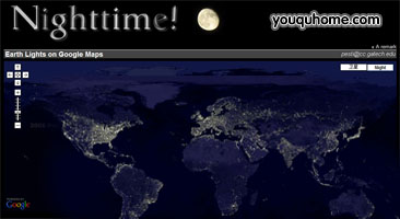 Google地图夜景网页版-Google Maps Nighttime!